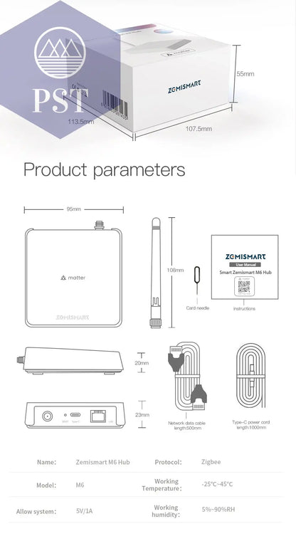 Zemismart Matter Zigbee HUB Smart Home Controller PST PS Tradings Smart Hub Smart Hub